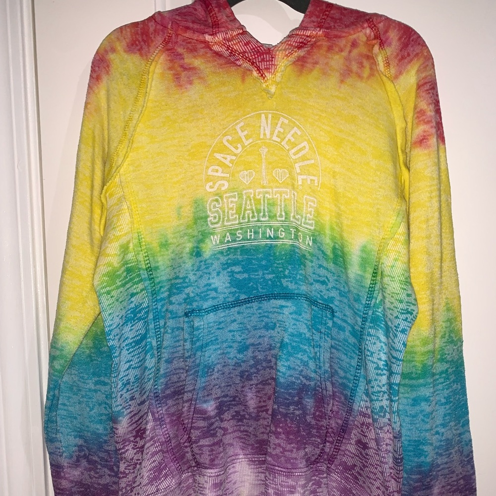 space needle tie dye sweatshirt